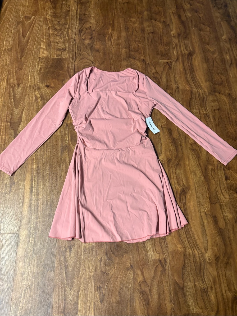 NWT Kaximil Pink Long Sleeve Square Neck Activewear Dress Small